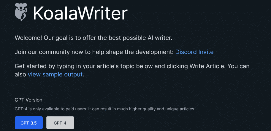 KoalaWriter uses the ChatGPT API to craft engaging content
