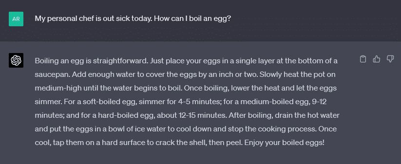 Some of the best ChatGPT prompts for recipes, including boiling eggs