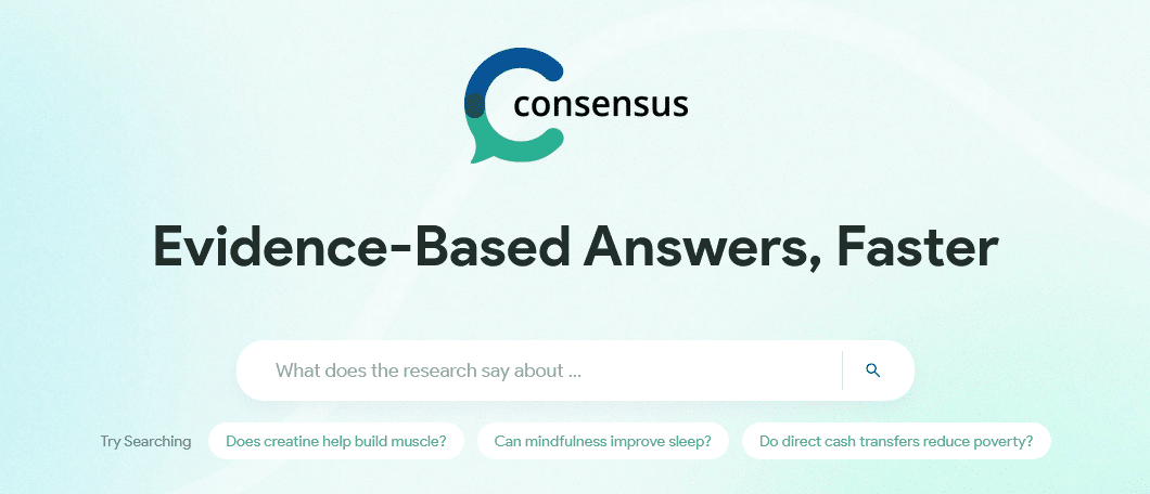 Concensus is an AI search engine for conducting scientific research