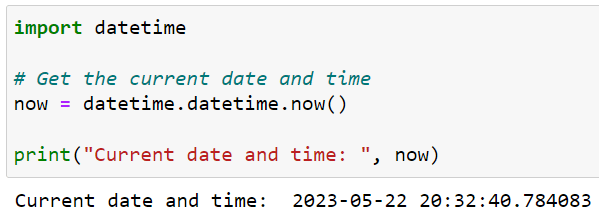 Retrieving the current date and time in Python