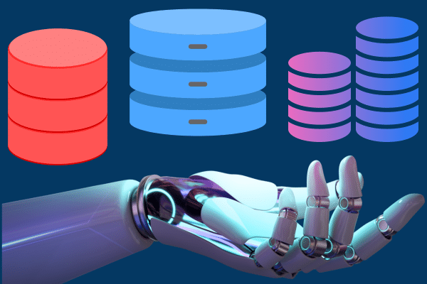 illustration of AI and different databases