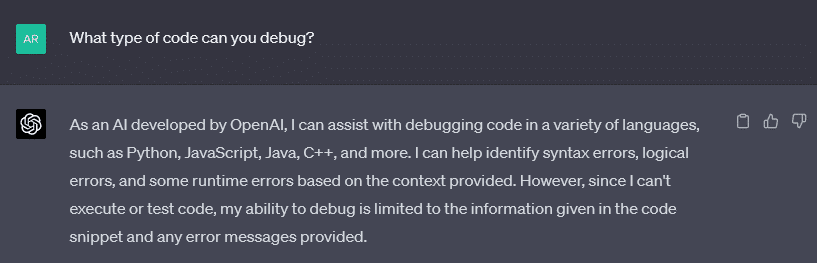 Some of the best ChatGPT prompts for debugging code