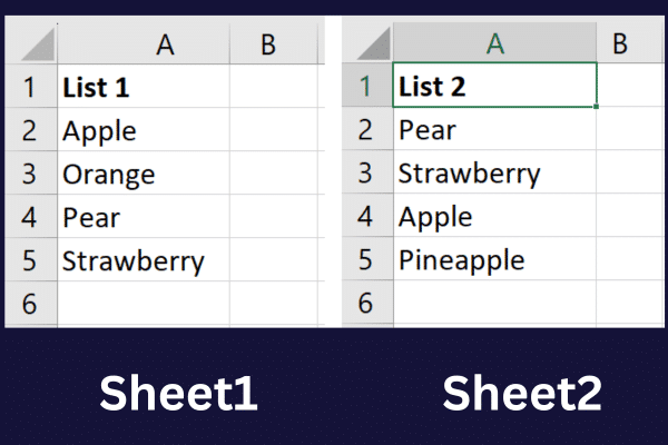 How to compare two excel sheets for duplicates