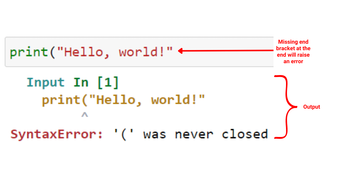 Example of a Syntax Error in Python