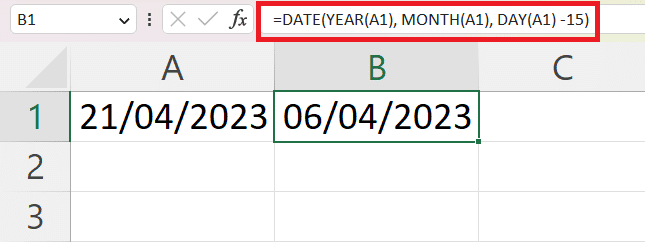 Using DATE() to subtract days