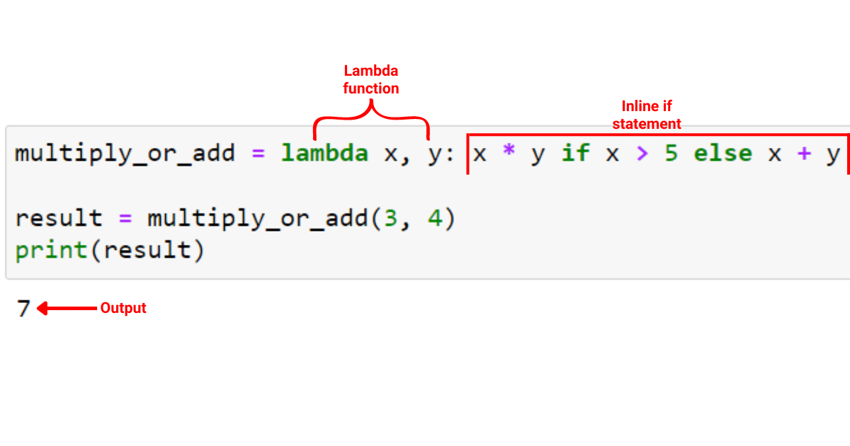 Using inline if with lambda function