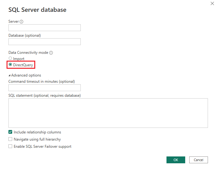 SQL Server data source in Power BI Desktop