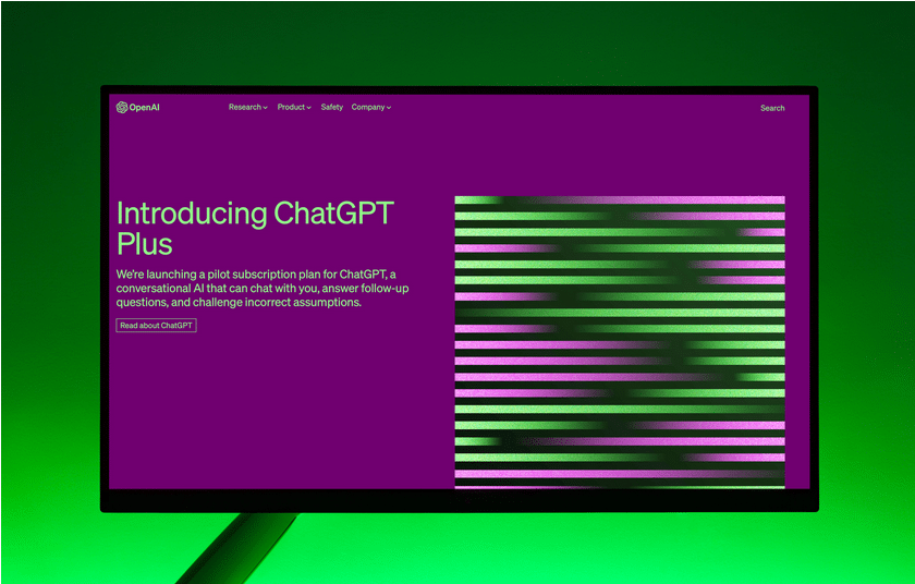 Home page for ChatGPT Plus