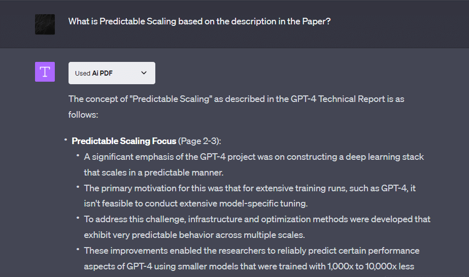 Asking questions using Ai PDF Plugin