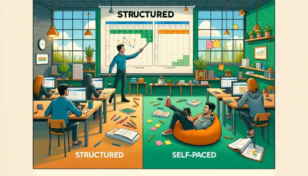 Structured vs. Self-Paced Excel  learning experience