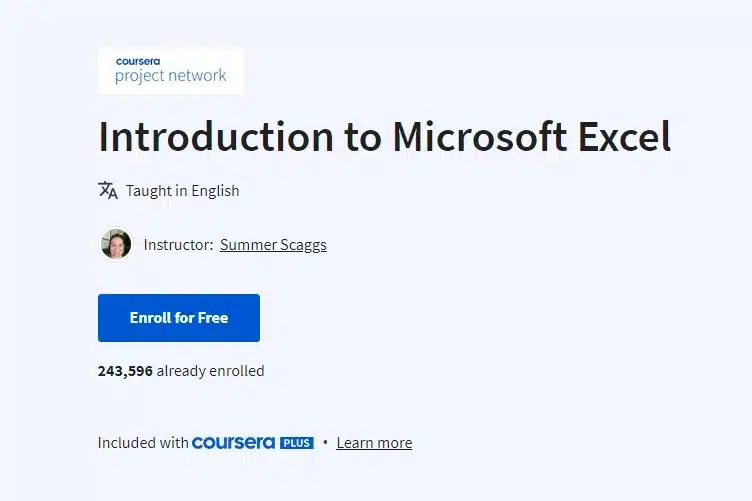 Introduction to microsoft excel by coursera