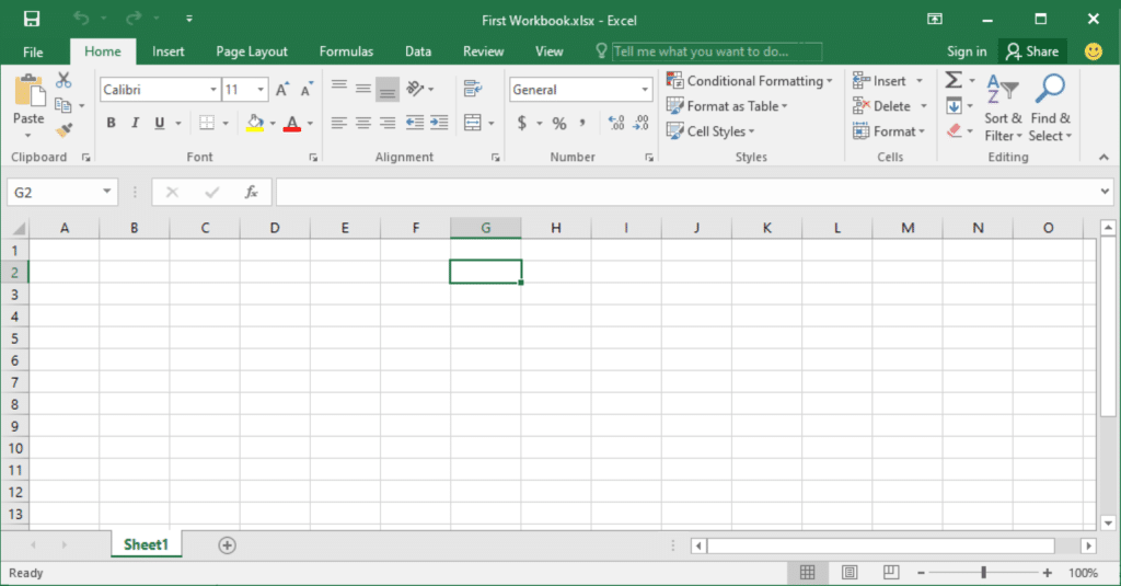First Excel Workbook