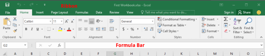 excel ribbon