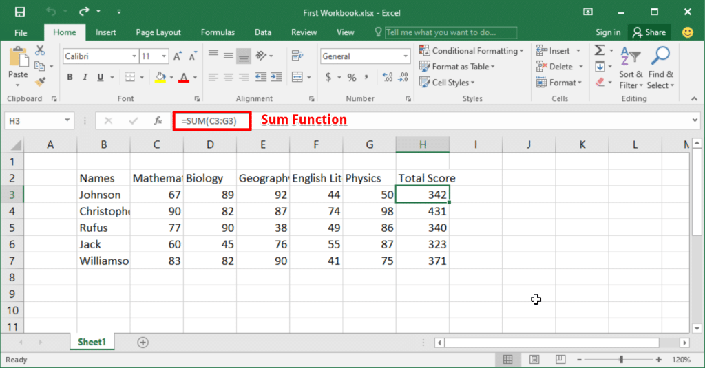 Sum Function in Action