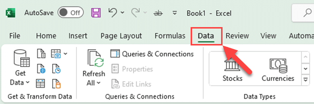 Excel Data tab