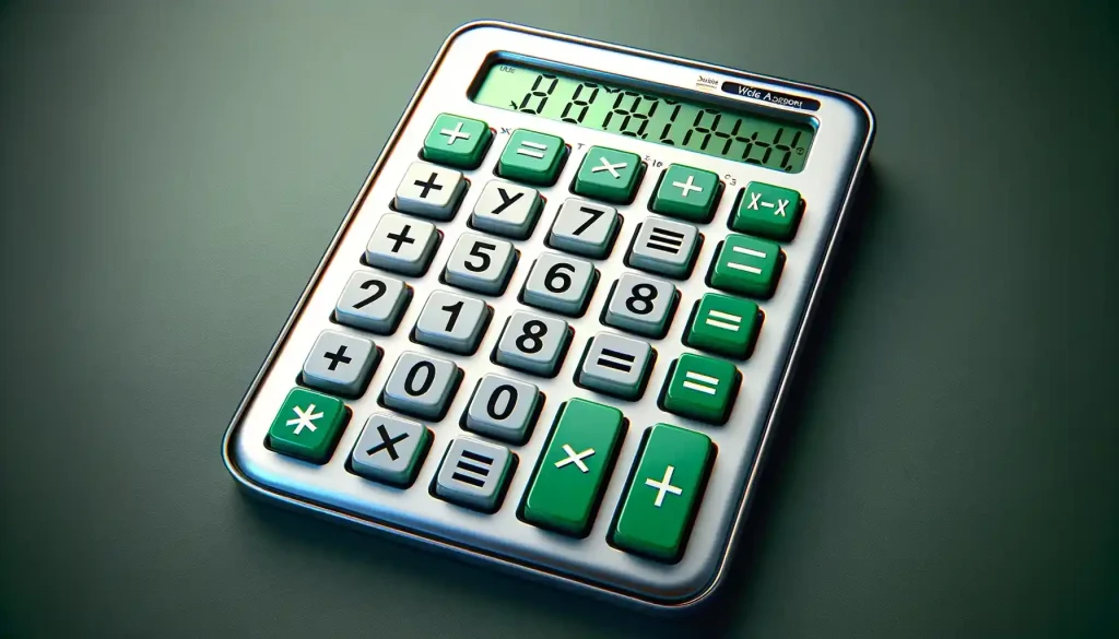 a calculator with the excel theme colors
