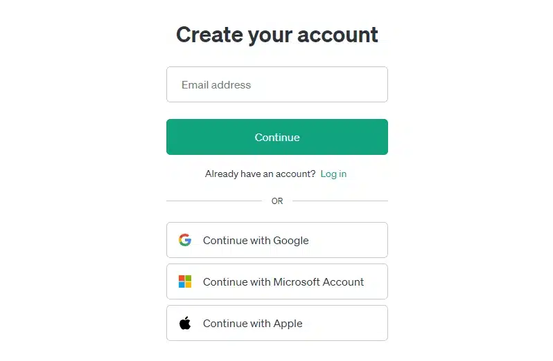signup for an account