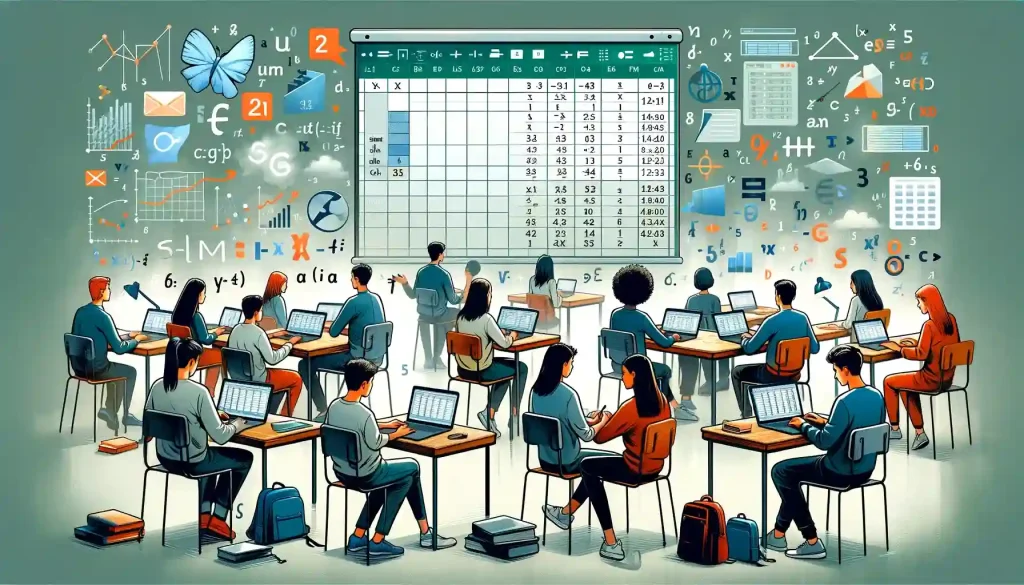 a classroom full of people learning excel