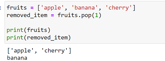 Removing an Item From a List Using pop() Method