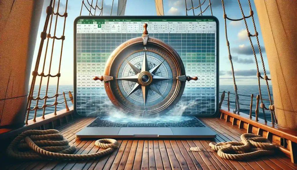 A nautical theme excel illustration to represent navigation