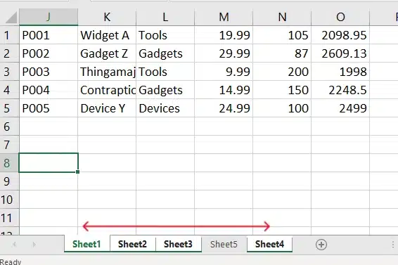 tips for selecting multiple sheets at once 