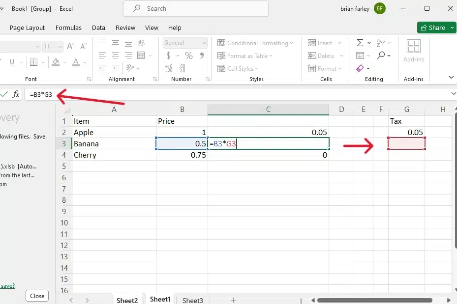 calculate take with relative reference