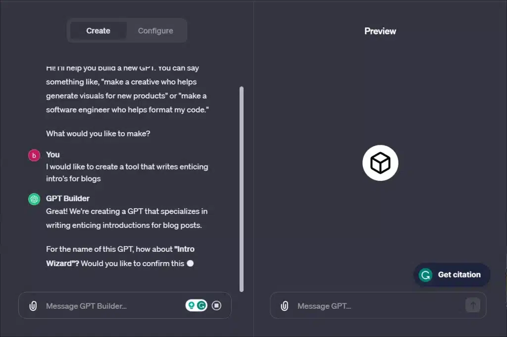 start by having a conversation with the model specifying what you want