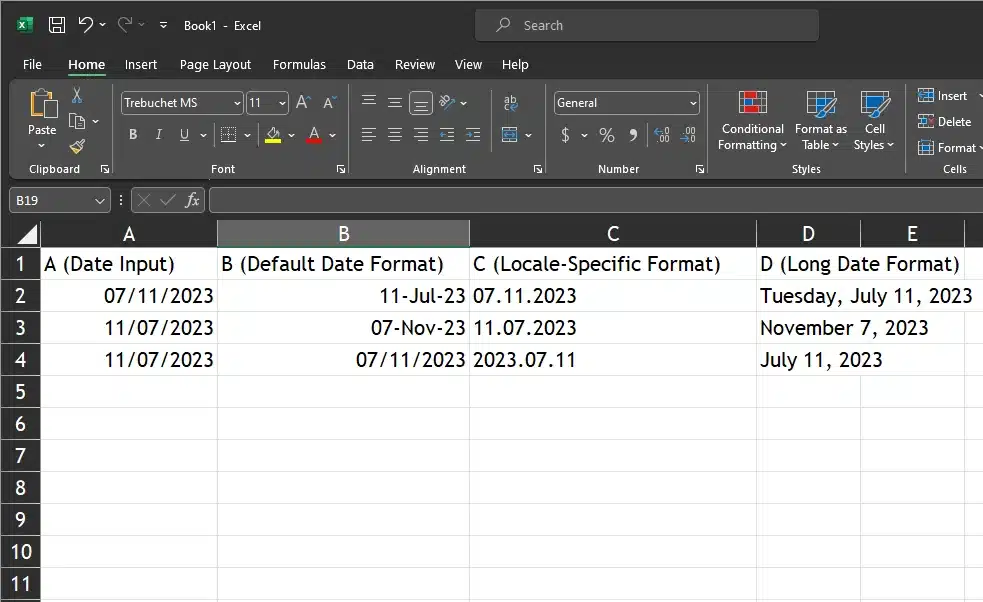 Date formats