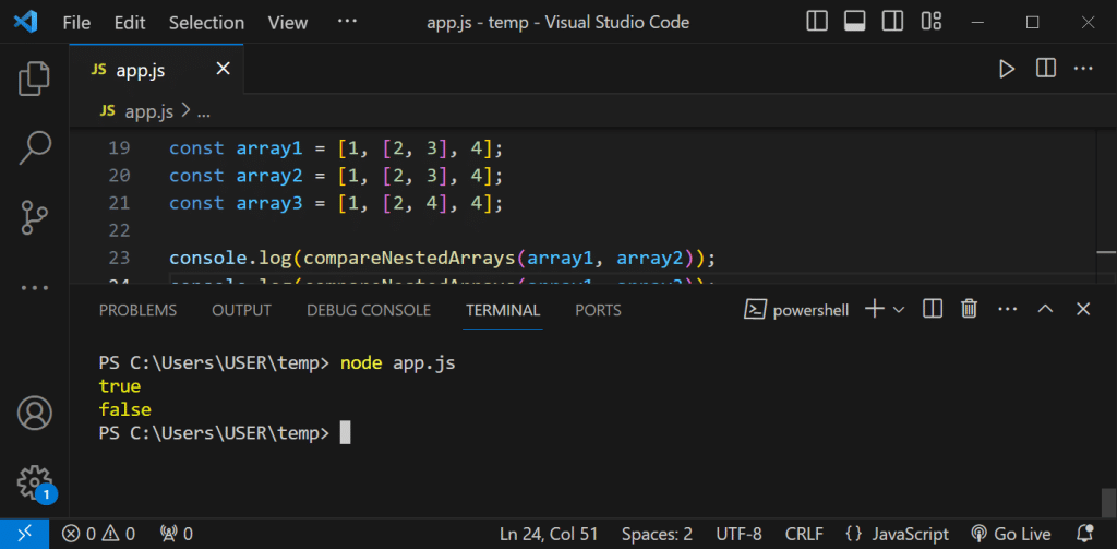 Nested arrays in Javascript