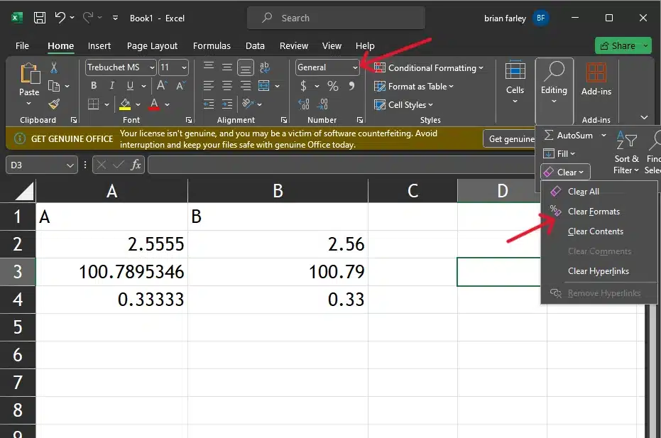 disable the formatting for the cell to reveal the full number