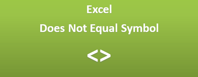 Does Not Equal Symbol in Excel