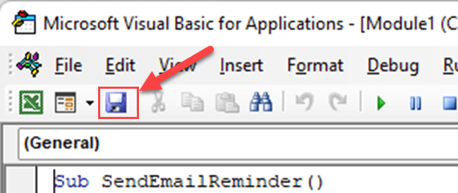 Visual Basic Application (VBA) - Save icon