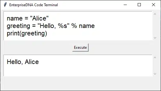 use the % operator to append text
