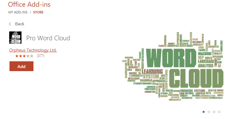 get the pro word cloud add in from the office store