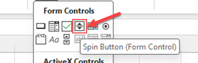 Spin Button - Excel