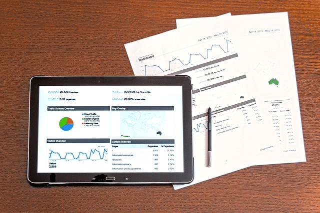 Close-up image of an analytics report