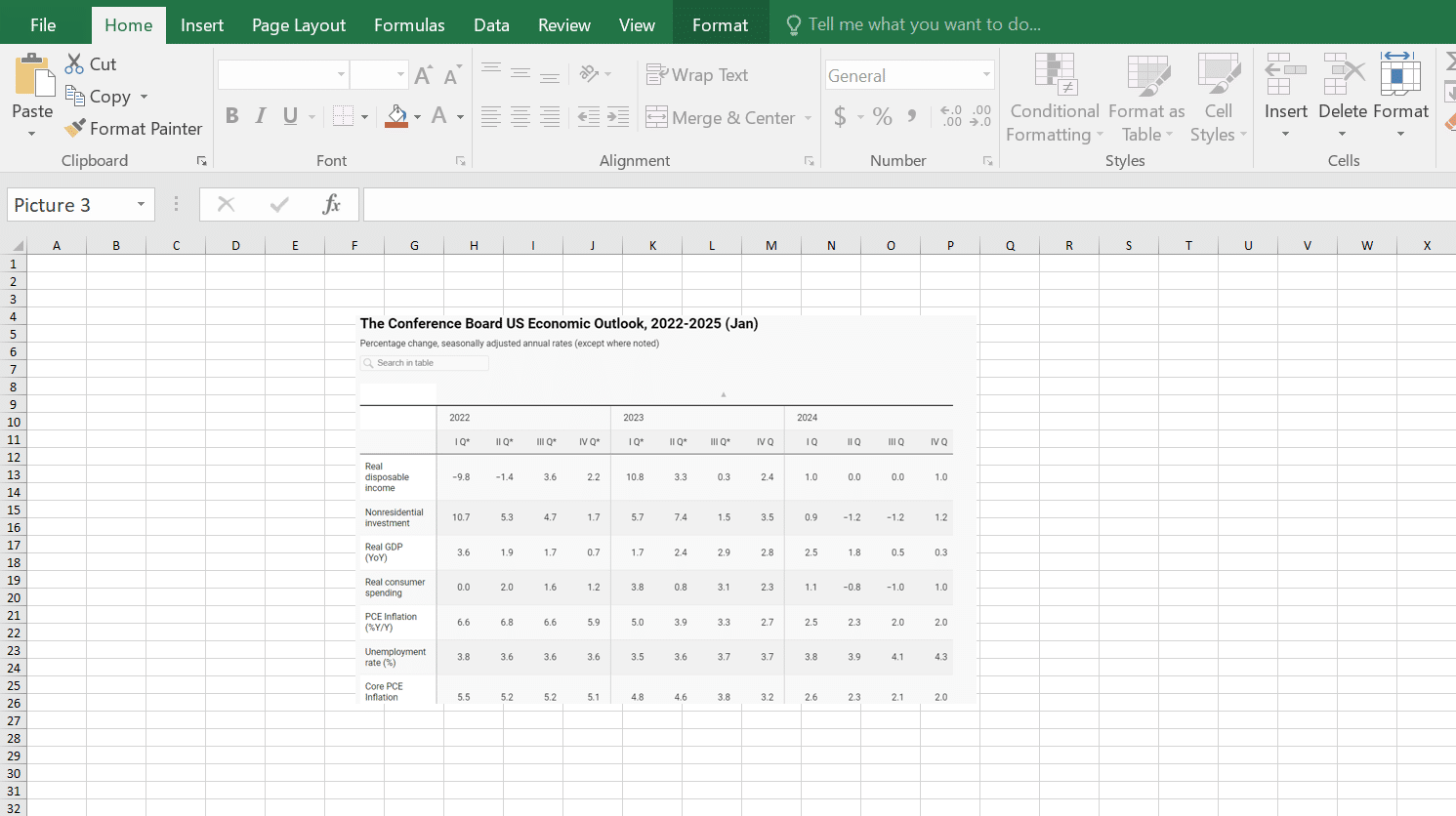 Screenshot in Excel