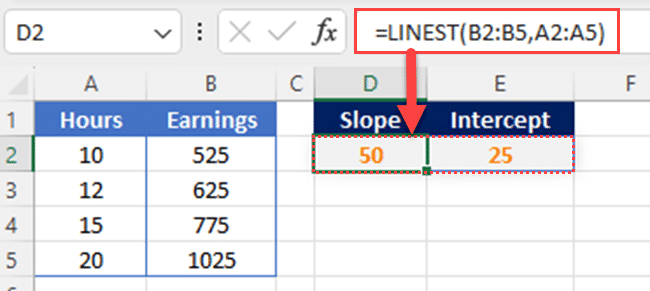 LINEST Function