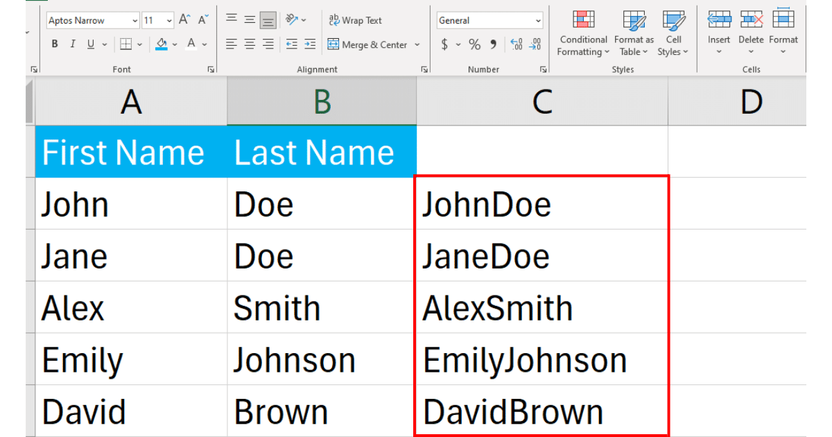 6 Methods to Merge Two Columns in Excel