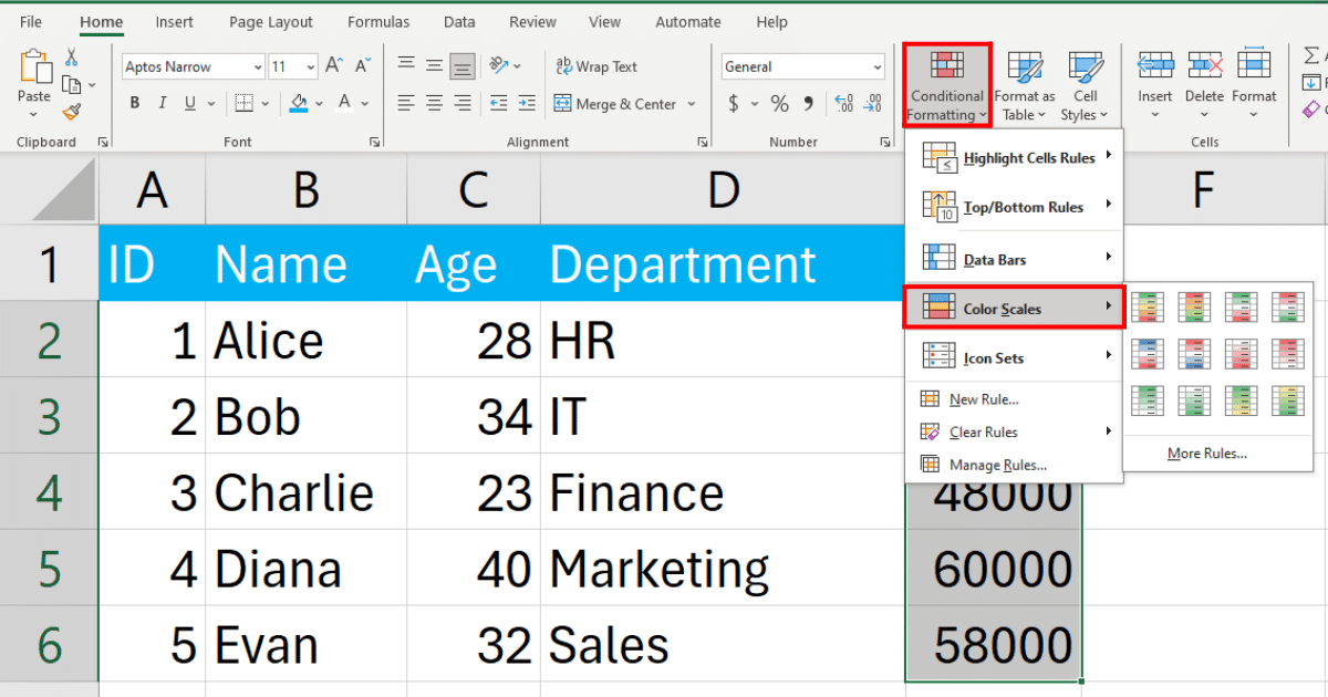 Accessing conditional formatting