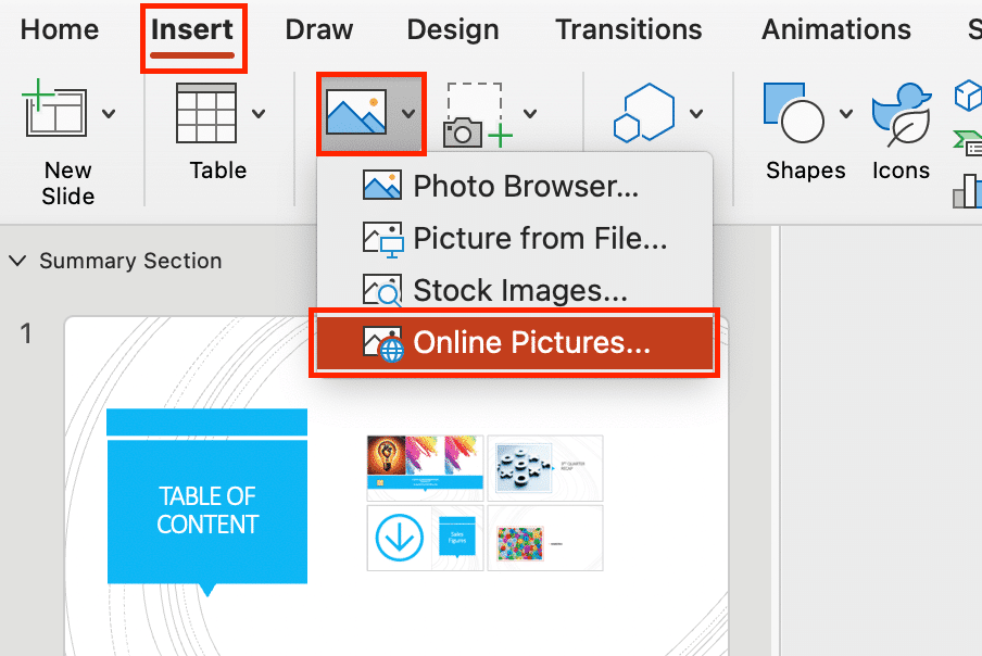 How to insert image from the web in PowerPoint