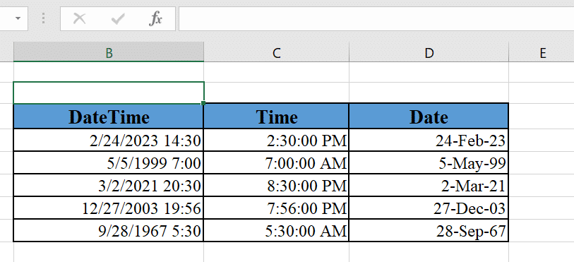 Formatted Date and Time in Separate columns